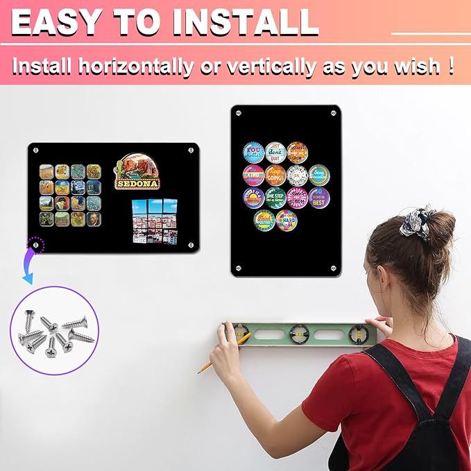 4 Pack Black Magnetic Board, 17.5" x 11.4" Magnet Bulletin Board to Display - Image 3