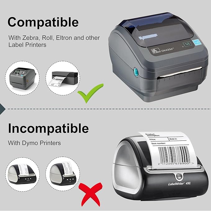 L LIKED 2500 PCS 4"x 6" Thermal Shipping Labels, Compatible - Image 4