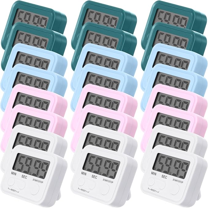 Weewooday 24 Pcs Digital Kitchen Timer Magnetic Timer Bulk On/Off Switch Minute by Weewooday
