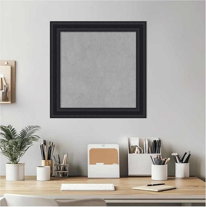 Amanti Art Black Framed Magnetic Board 20x20 Small Vision Board - Image 5