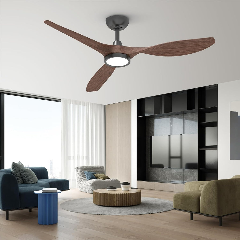 roomratv 52'' modern ceiling fan with light, wide, view 9