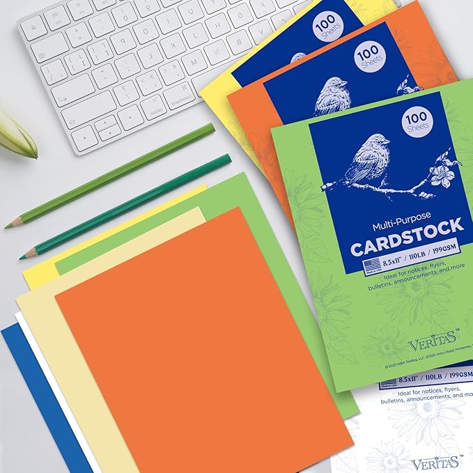 Veritas Green Colored Cardstock, 8.5" x 11" Colored Copy paper, 110LB/199GSM - Image 4