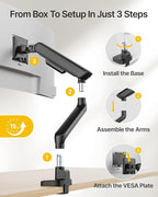 monTEK Single Monitor Arm, Mechanical Spring Monitor Arm - Image 5