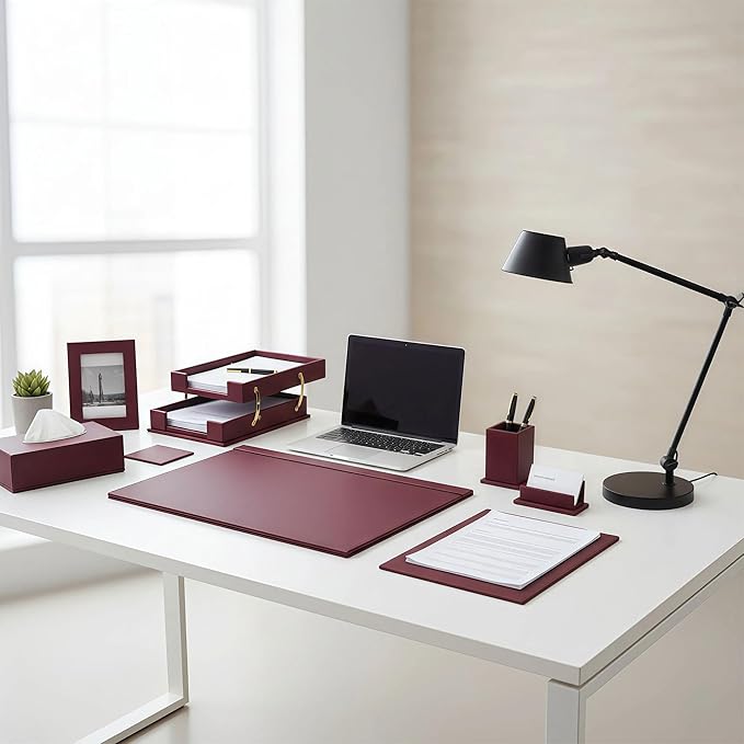 RitPin Desk Set，11-Piece Leather Desk Organizer Set, Executive Office - Image 8