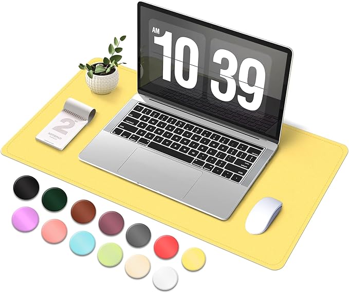 Desk Pad Protector, Leather & Suede Desk Mat, Non-Slip Desk Pad Mat, Large by BLESWIN
