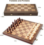 Magnetic Wooden Chess Set for Adults Kids 17'' Chess Board - Image 4