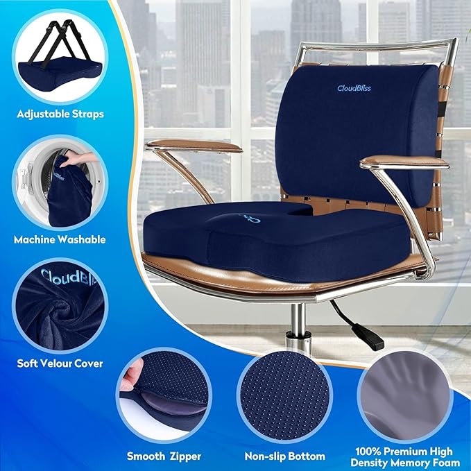 CloudBliss Seat Cushion, Office Chair Cushion, Car Seat Cushion, Lumbar Support - Image 3