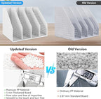 SAYEEC Collapsible Magazine Holder Plastic Desktop 4 Compartment File Desk - Image 5
