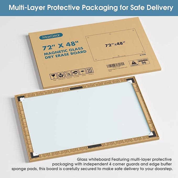 MaxGear Glass Whiteboard, Tempered Magnetic Dry Erase Board 72 x 48 Inch - Image 8