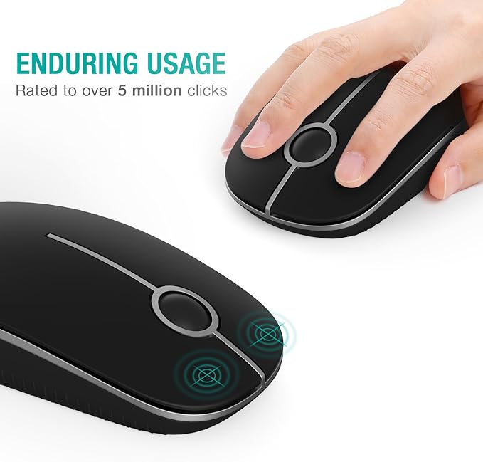VssoPlor Wireless Mouse, 2.4G Slim Portable Computer Laptop Mouse - Image 2