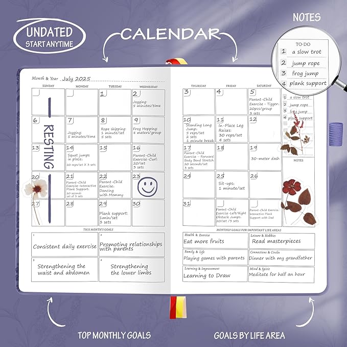 Undated Luxurious Weekly & Monthly Planner to Increase Productivity Hit Your - Image 3