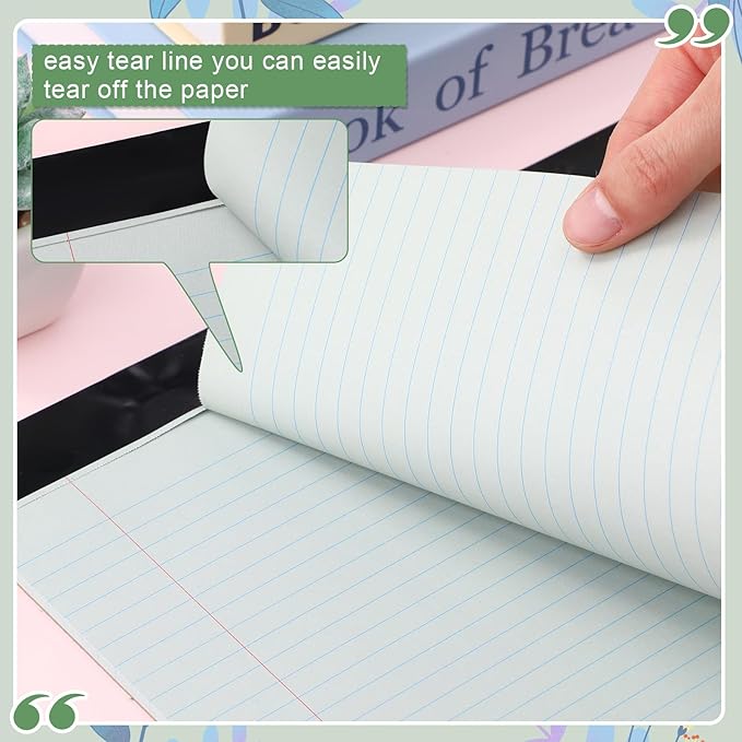 Lincia 6 Pcs 11" x 9.5" Legal Pads College Ruled Notepad Landscape Notebook - Image 4
