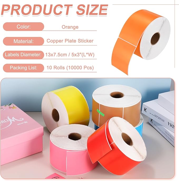 PATIKIL 1000Pcs Colored Coding Labels Stickers, 5x3 Inch Rectangle Inventory - Image 2