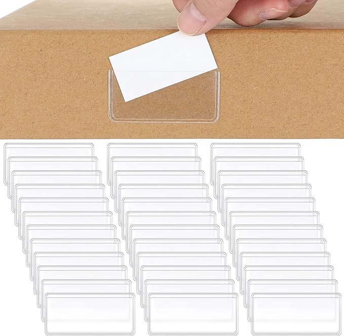 Jeyiour 100 Pcs Label Holders Adhesive Nameplate Pockets Storage Bin Labels by Jeyiour