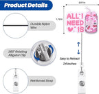 Pink Bow Soda Funny Nurse Badge Reel, Cute Coquette Soda Pop Retractable ID - Image 2