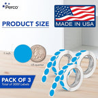 Perco Light Blue 1-Inch Round Circle Dot Sticker Labels - Image 2
