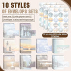 TaoBary 160 Pcs Stationery Paper Set 50 Double Sided Stationery Papers - Image 3