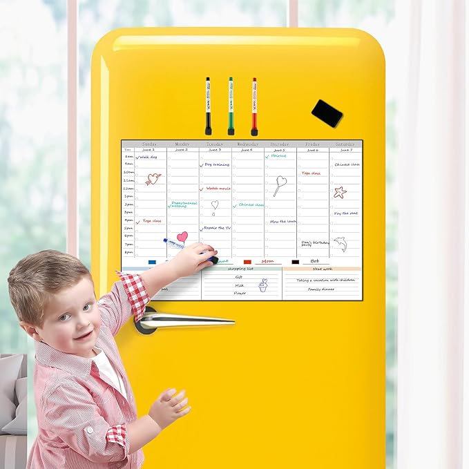 POPRUN Magnetic Weekly Dry Erase Board Calendar - Image 6