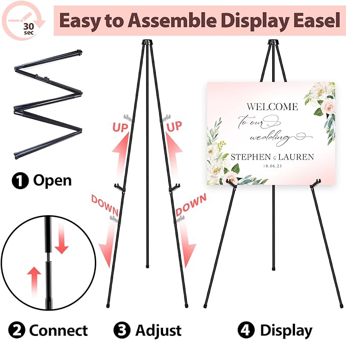 VAIIGO Black Easel Stand for Wedding Signs, Posters & Paintings - Image 6