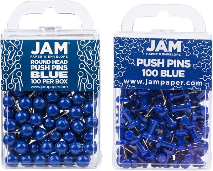JAM PAPER Colorful Push Pins by JAMPaper