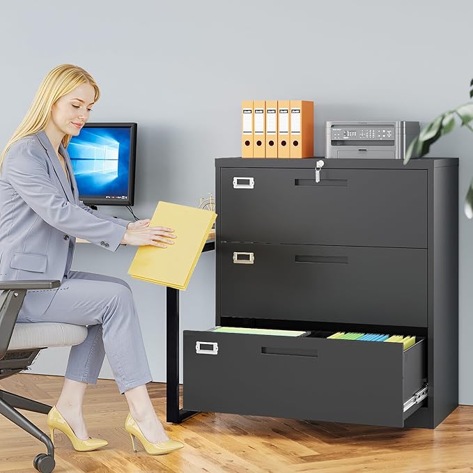AFAIF 3 Drawer File Cabinets for Home Office, Office Storage Caninets Steel - Image 2