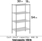 Regal Altair 18" Deep x 30" Wide x 54" Height Wire Shelving Kit | 4-Tier | NSF - Image 3