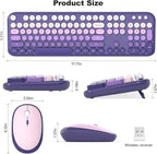 MOFII Wireless Keyboard and Mouse Combo, Full Size 2.4G Retro Round Computer - Image 7