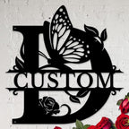 Personalized Custom Letter Name metal Signs, Custom Black Letter Monogram Wall by Casebrick
