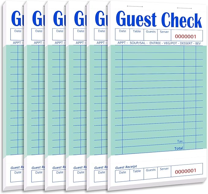 Guest Check Books 6 Pack, Guest Checks by VIANDKI