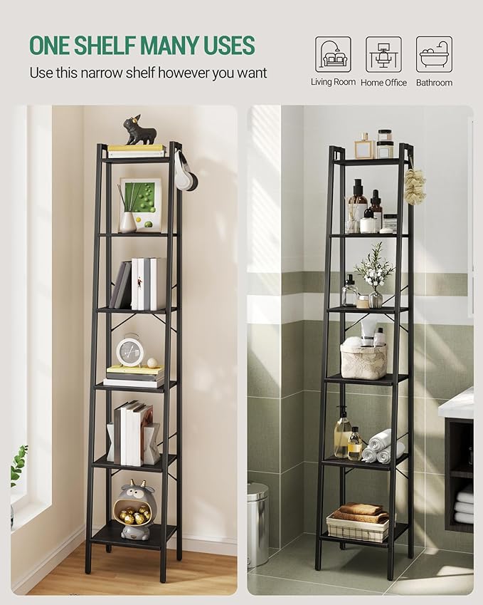 Hzuaneri Ladder Shelf, Bookshelf Bookcase, Freestanding Corner Storage Shelve - Image 6