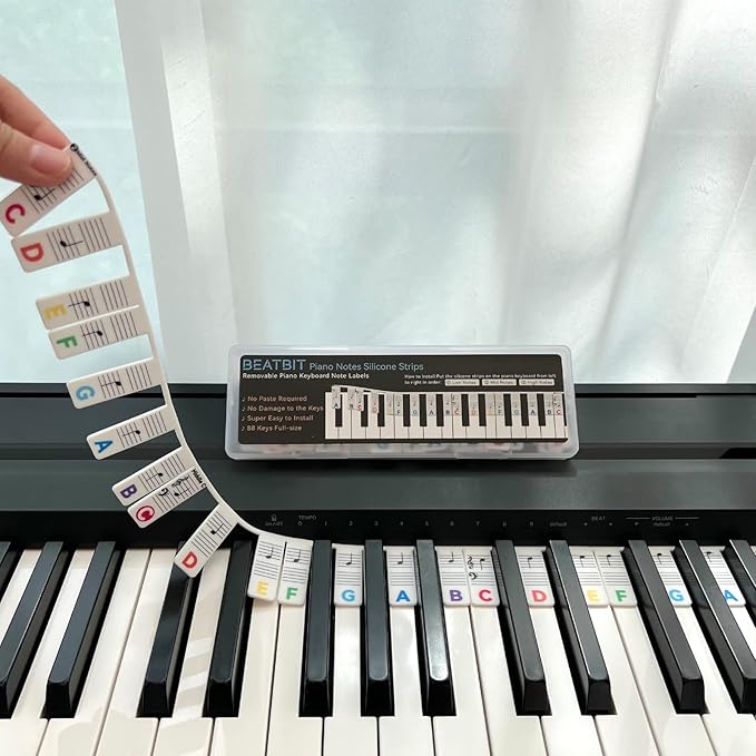 BEATBIT Piano Notes Guide for Beginner, Removable Piano Keyboard Note Labels by BEATBIT