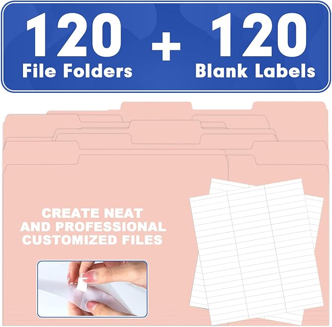 File Folder, HERKKA 120 Pack 1/3 Cut Tab File Folders, File Folders Great - Image 5