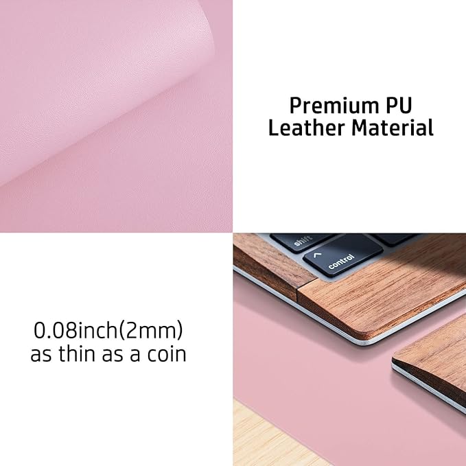 Aothia Leather Desk Pad Protector, Mouse Pad, Office Desk Mat, Non-Slip PU - Image 7