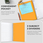 Rosmonde 2000 Packs 3 Subject Notebooks, Spiral Notebook Bulk, College Ruled - Image 3