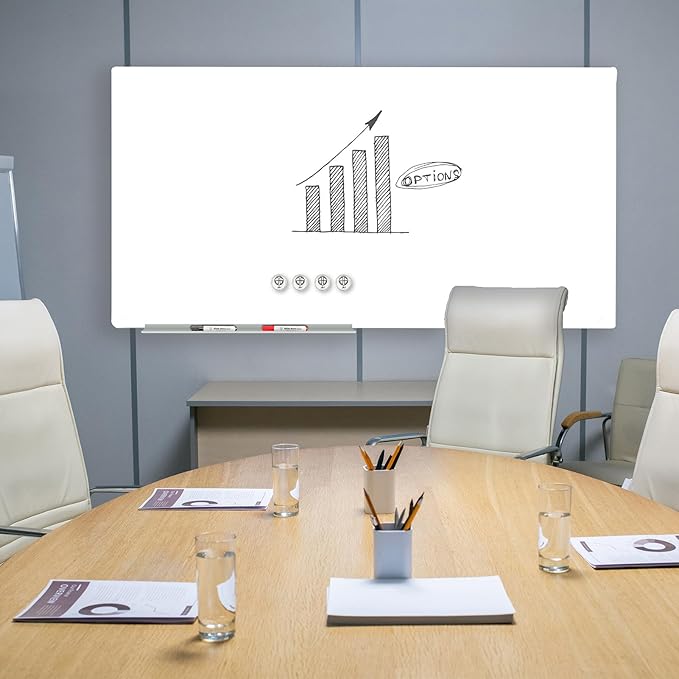 J&J worldwide Glass Whiteboard, Magnetic Brilliance White Dry Erase Board 36" x - Image 3