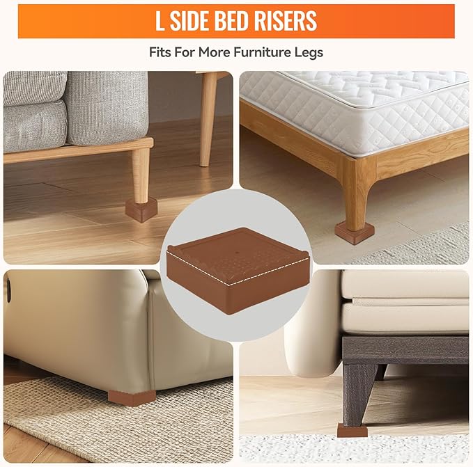 shouwuhho Furniture Risers, 4 Pack Bed Risers - Image 3