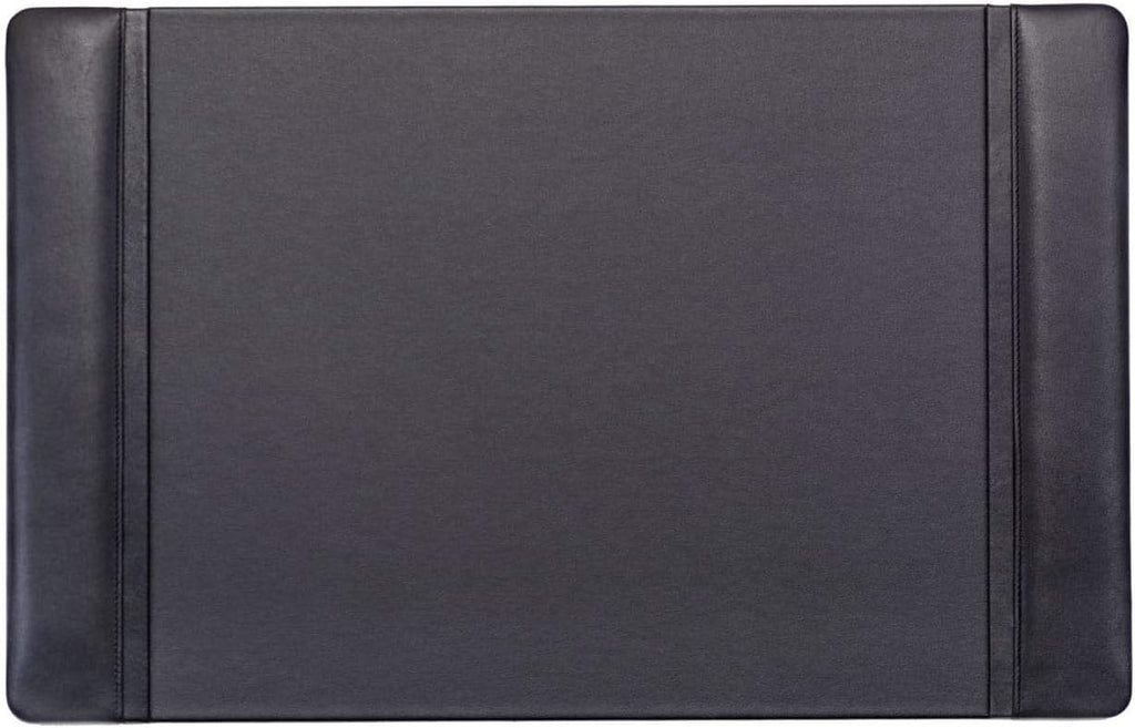 Dacasso Black Leather 22" x 14" Side Rails Desk Pad