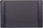 Dacasso Black Leather 22" x 14" Side Rails Desk Pad