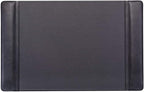 Dacasso Black Leather 22" x 14" Side Rails Desk Pad by Dacasso