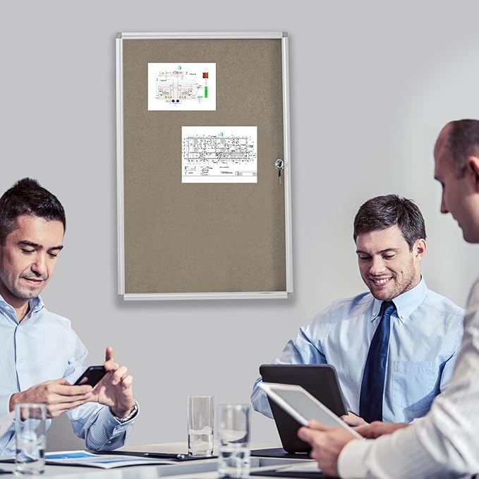 BEST BOARD Enclosed Bulletin Board Lockable Display Case Message Board - Image 8