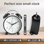Twin Bell Loud Alarm Analog Alarm Clock, 4 inch Super Silent Non Ticking Small - Image 7