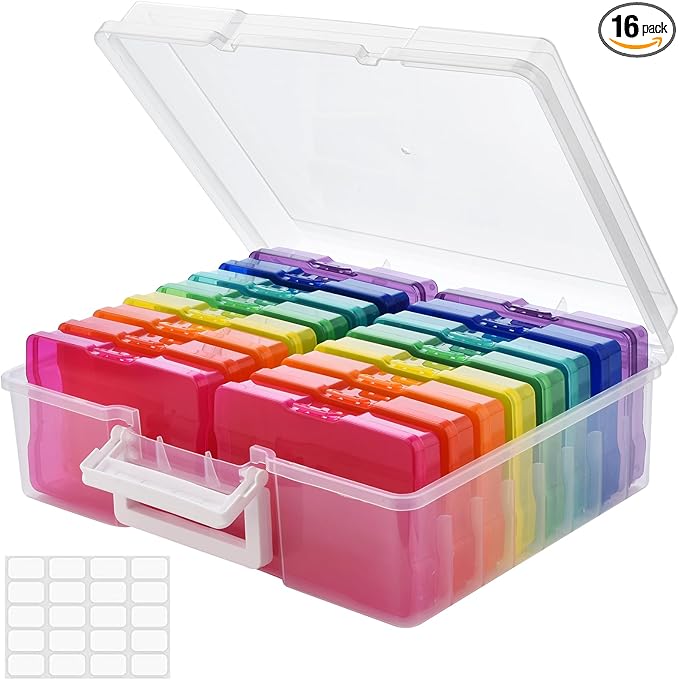 ALINK Photo Storage Box with Handle, Office Supplies by ALINK