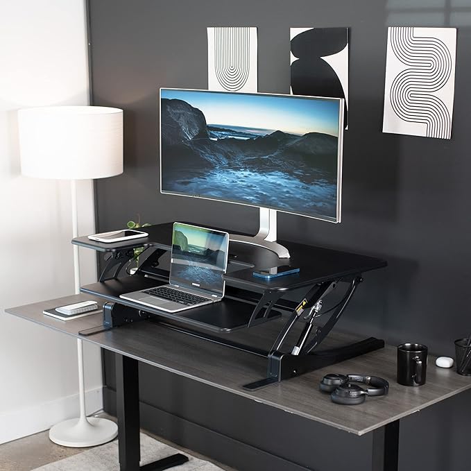 VIVO 42 inch Height Adjustable Stand Up Desk Converter, V Series, Quick Sit to - Image 2