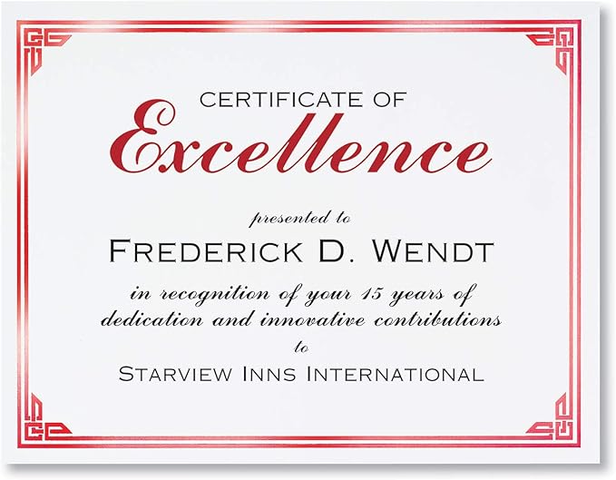 PaperDirect Red on White Classic Specialty Certificates, 8½ x11, Foil Accents - Image 2