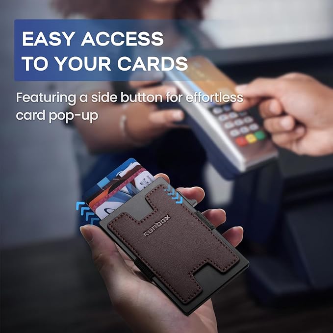 RUNBOX Slim Card Holder Wallet for Men, Minimalist RFID Blocking Wallet - Image 3