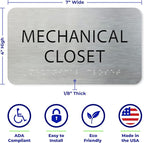 ADASigns Mechanical Closet Sign 7" W x 4" H - Image 3