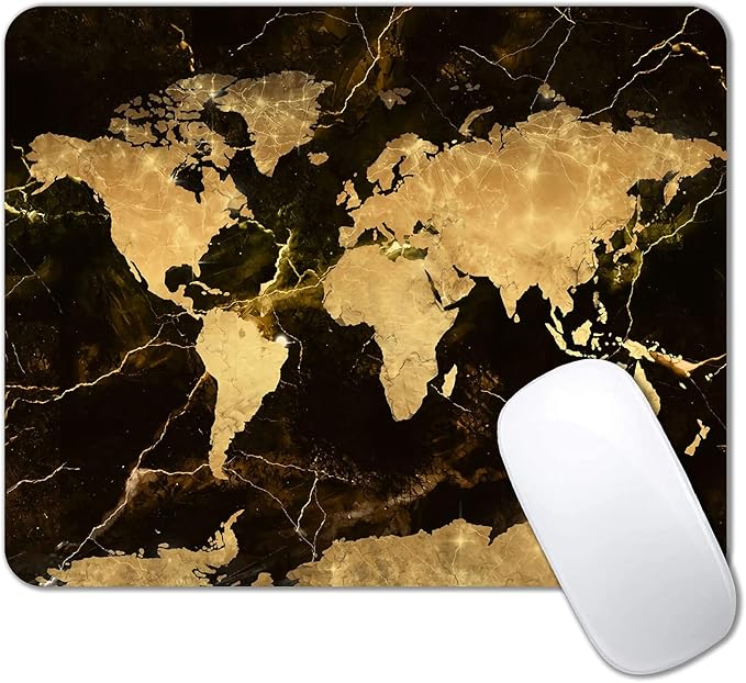 IMAYONDIA Square Mouse Pad, World Map Mouse Pad, Non-Slip Rubber Mouse Pad by IMAYONDIA