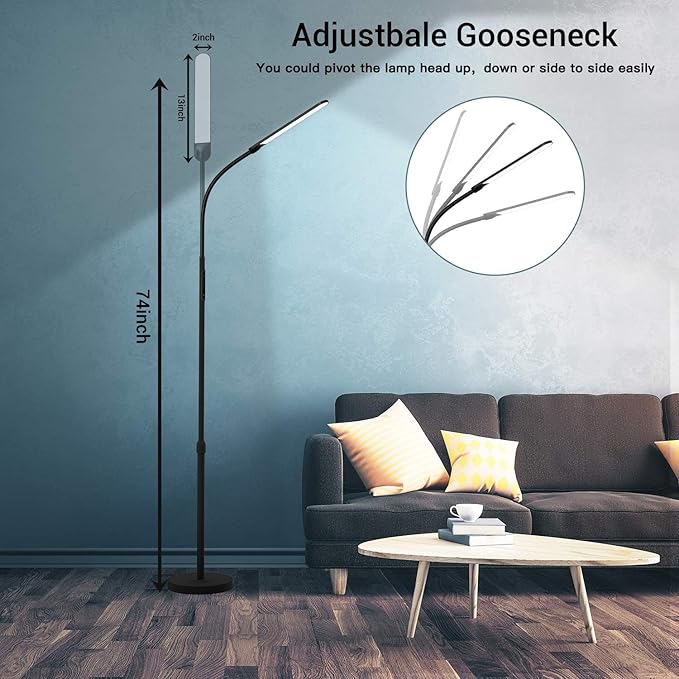 NXONE Led Floor Lamp, Modern Reading Adjustable Standing Height 4 Colors and - Image 5