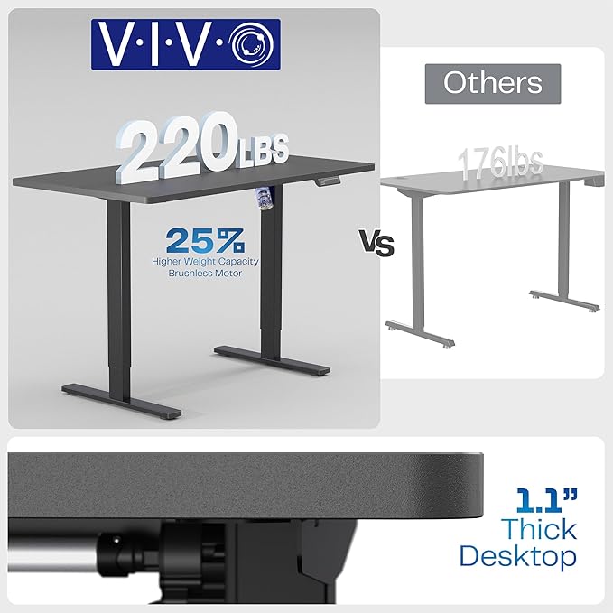 VIVO Electric 60 x 24 in Rustic Standing Desk, Memory Height Adjustment - Image 5