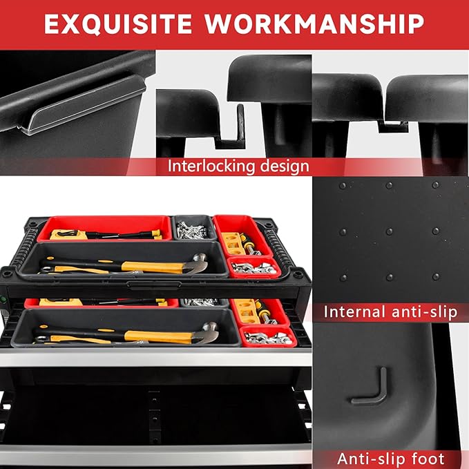 FLYVOLE Tool Box Organizer Tray, Toolbox Desk Drawer Organizer, Tool Box Tray - Image 5